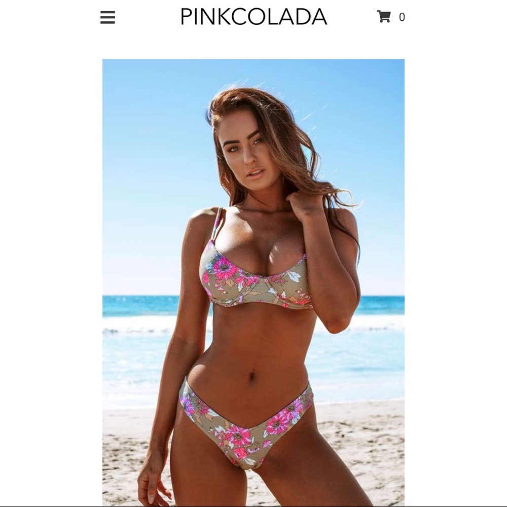 Floral swim suit (Pink Colada)